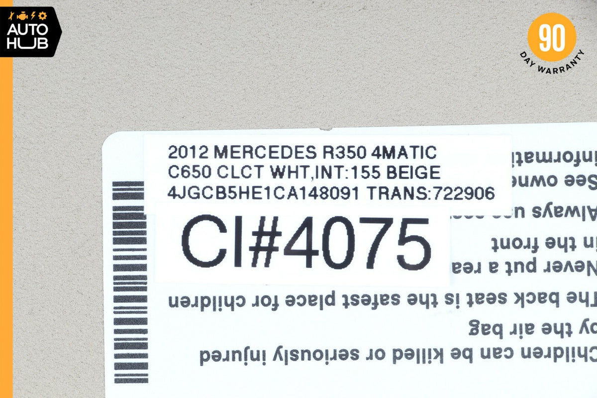 09-13 Mercedes W251 R350 R320 Front Left Side Sun Visor Sun Shade Beige OEM - photo 12