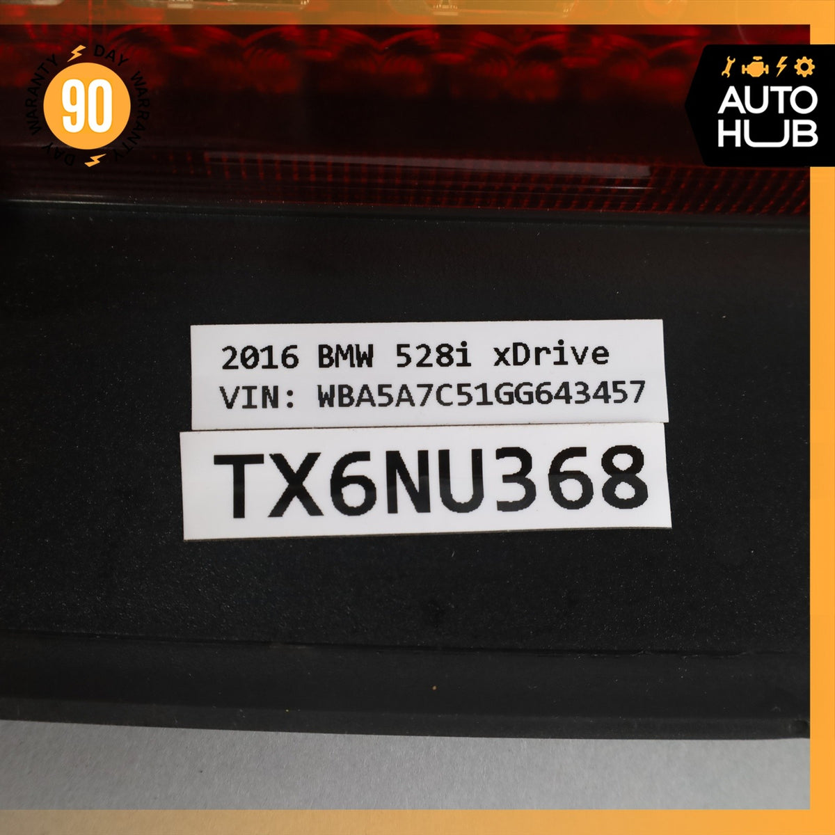 11-16 BMW F10 528i 535i 550i Rear Third Brake Stop Lamp Light w/ Trim OEM - photo 14