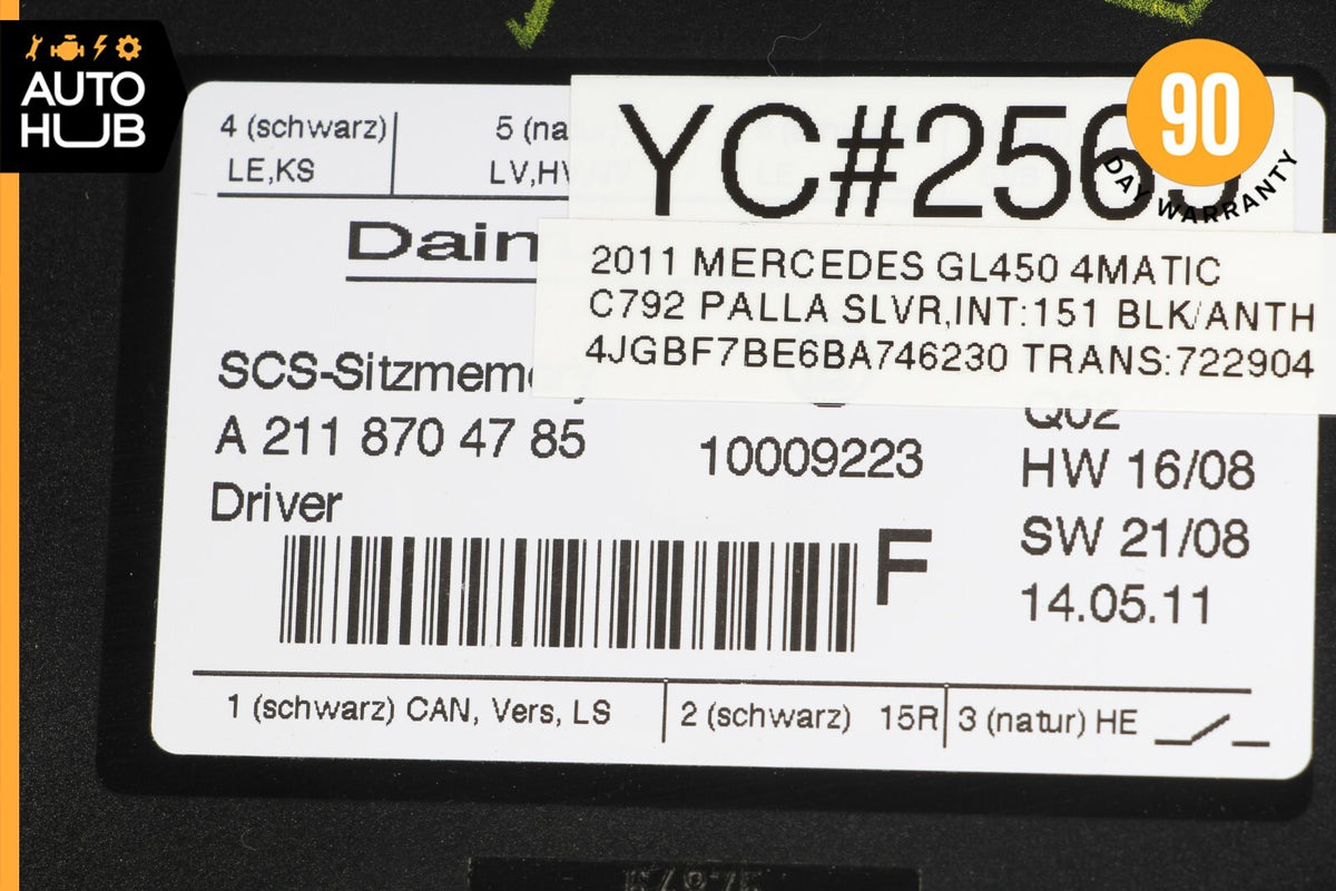 03-12 Mercedes X164 GL450 E350 GL350 SLK350 Seat Control Module Left Side OEM - photo 8