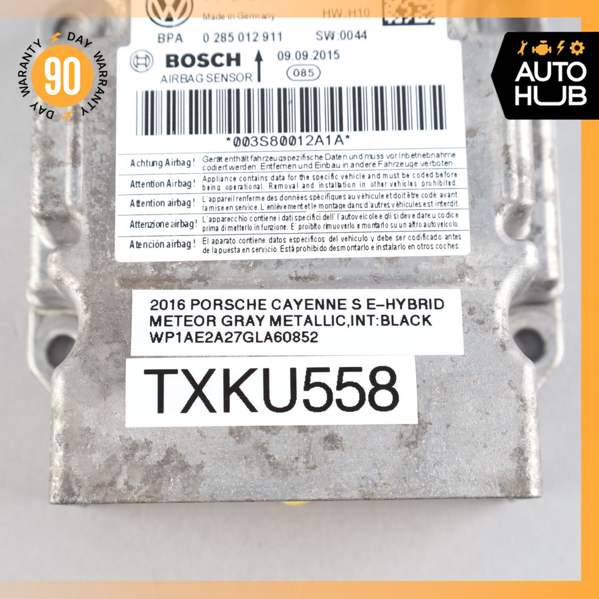 15-18 Porsche Cayenne 958 E-Hybrid Airbag Air Bag Sensor SRS Control Module OEM - photo 8