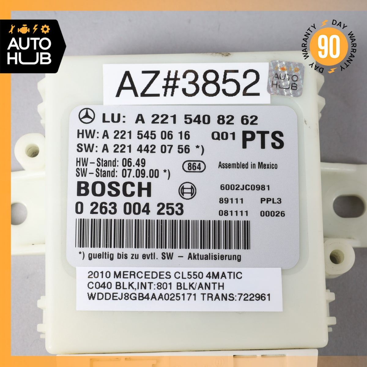 07-09 Mercedes W216 CL550 Parking Back Up Reverse Distance Control Module OEM - photo 6