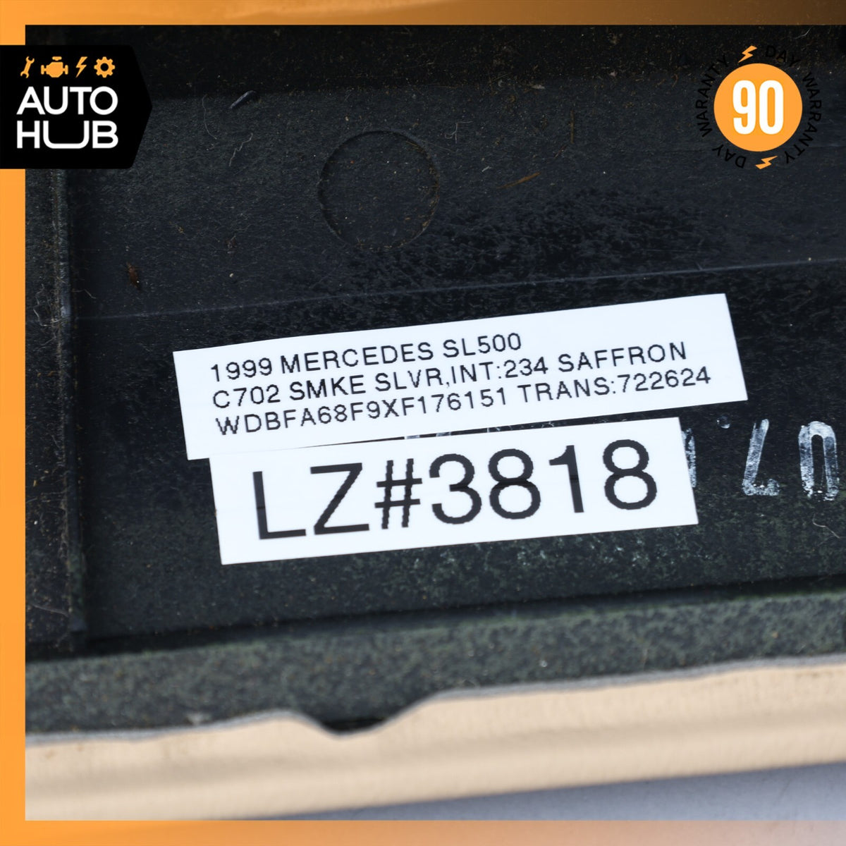 90-02 Mercedes R129 SL500 300SL A Pillar Trim Cover Right Passenger Java OEM - photo 12