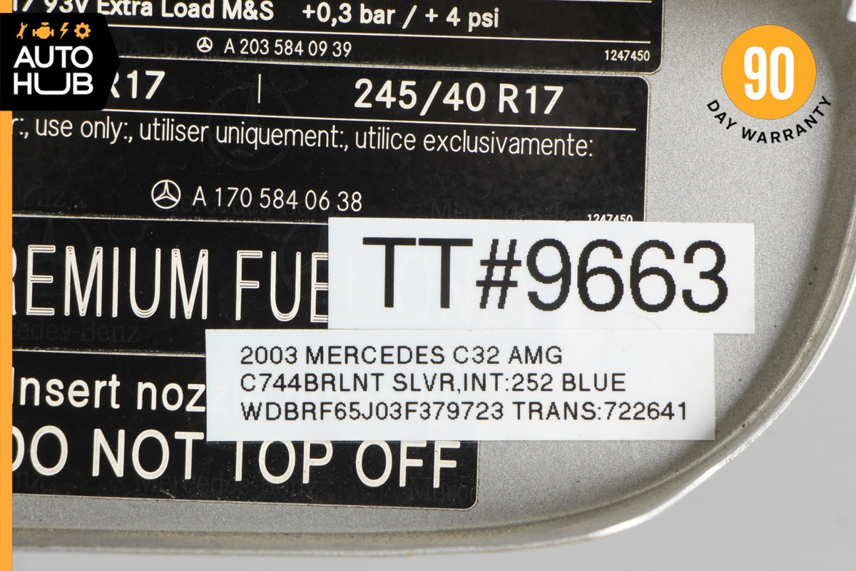 01-07 Mercedes W203 C32 AMG C230 C320 Fuel Gas Tank Lid Door Cover Silver OEM - photo 11