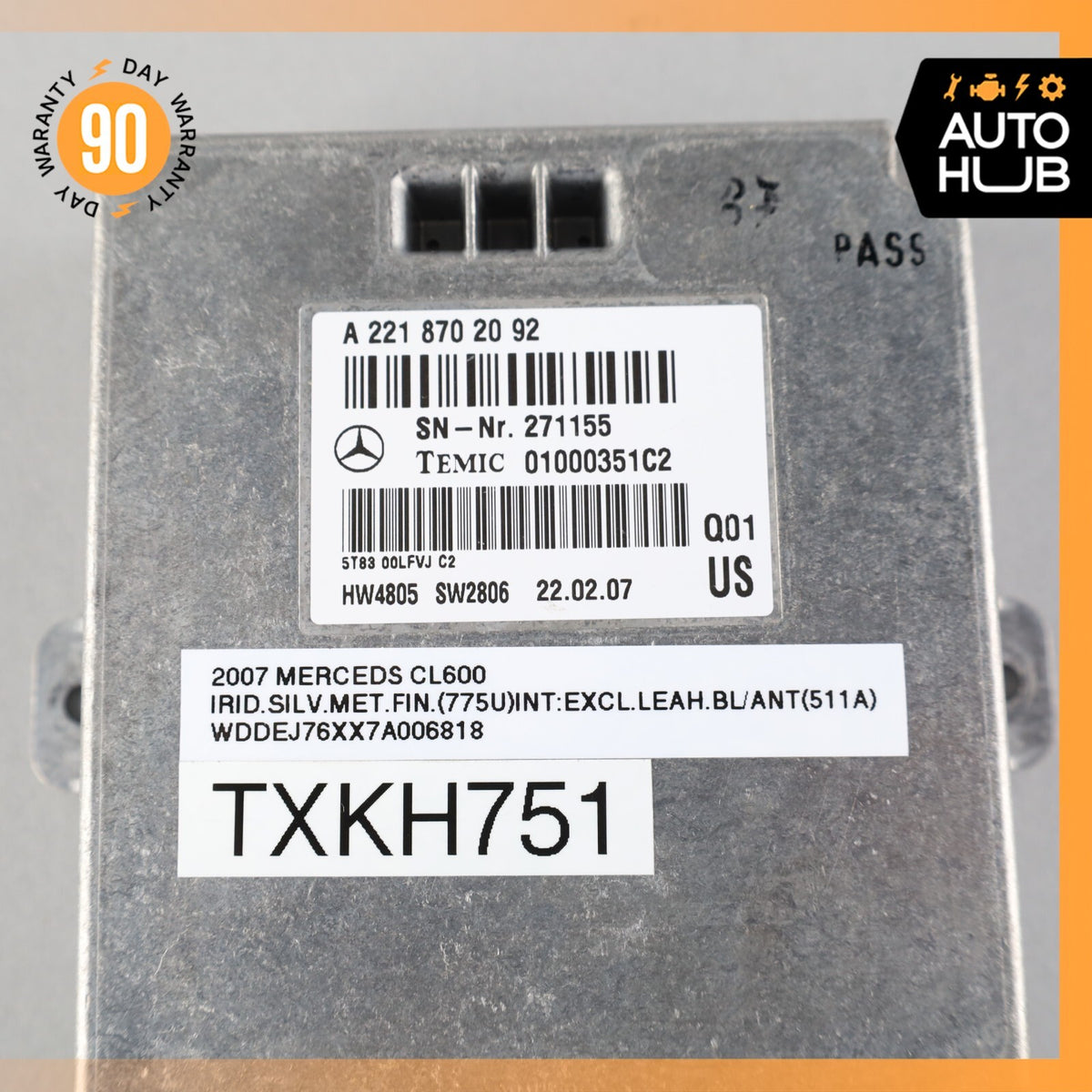 07-14 Mercedes W216 CL600 S63 Voice Language Communication Control Module OEM - photo 7