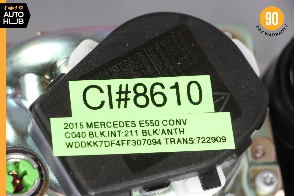 10-17 Mercedes W207 E550 E350 Front Right Passenger Side Seat Belt Black OEM - photo 9