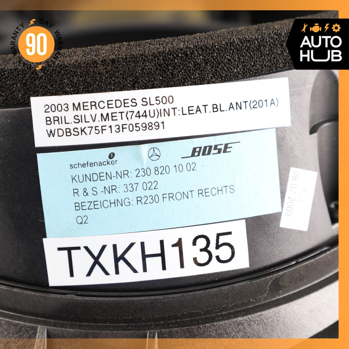 03-08 Mercedes R230 SL500 SL550 Door Audio Speaker Bose Right Passenger Side OEM - photo 16
