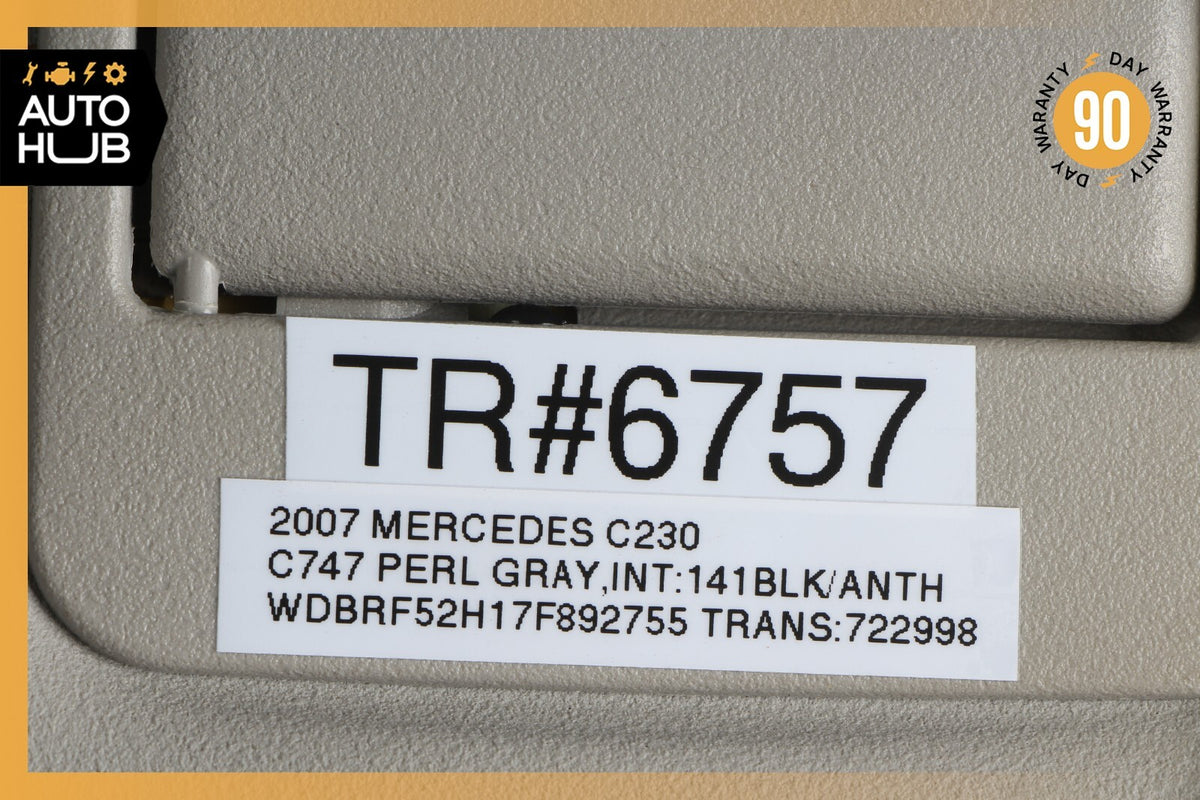 01-07 Mercedes W203 C230 C350 C32 Right Passenger Side Sunvisor Sun Visor OEM - photo 11