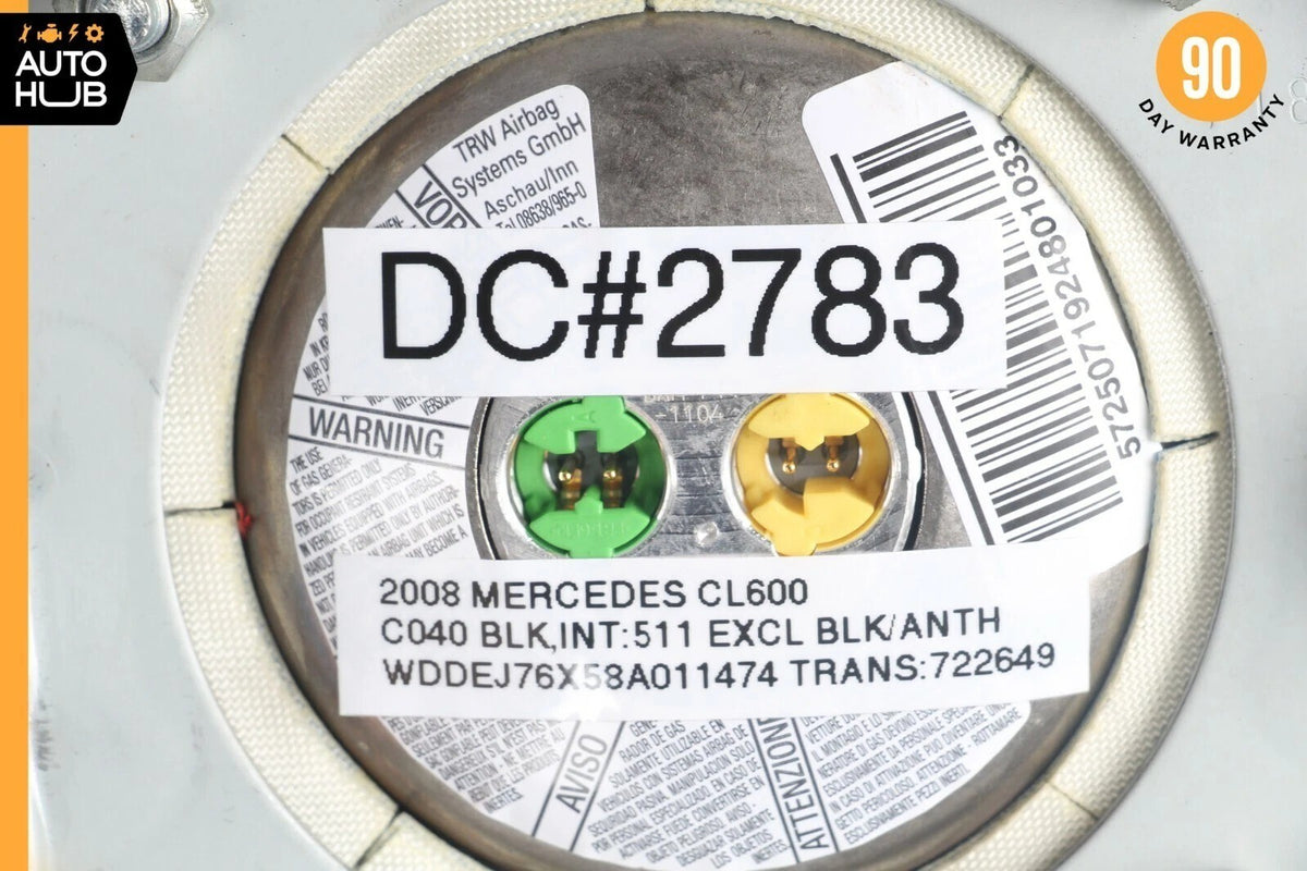 07-10 Mercedes W216 CL600 S550 S450 Steering Wheel Airbag Air Bag Black OEM - photo 12
