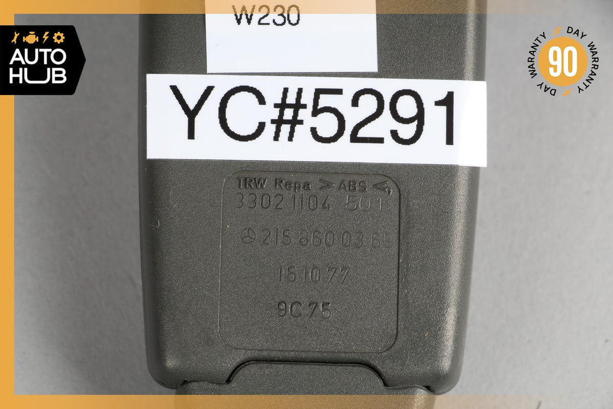 03-06 Mercedes R230 SL500 SL55 Front Left or Right Seat Belt Buckle Charcoal OEM - photo 8