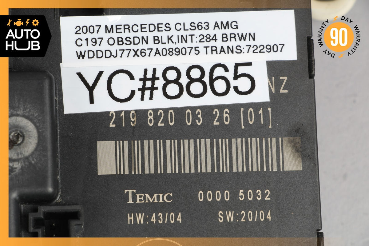 06-11 Mercedes W219 CLS63 CLS500 Rear Right Door Control Module 2198200326 OEM - photo 8