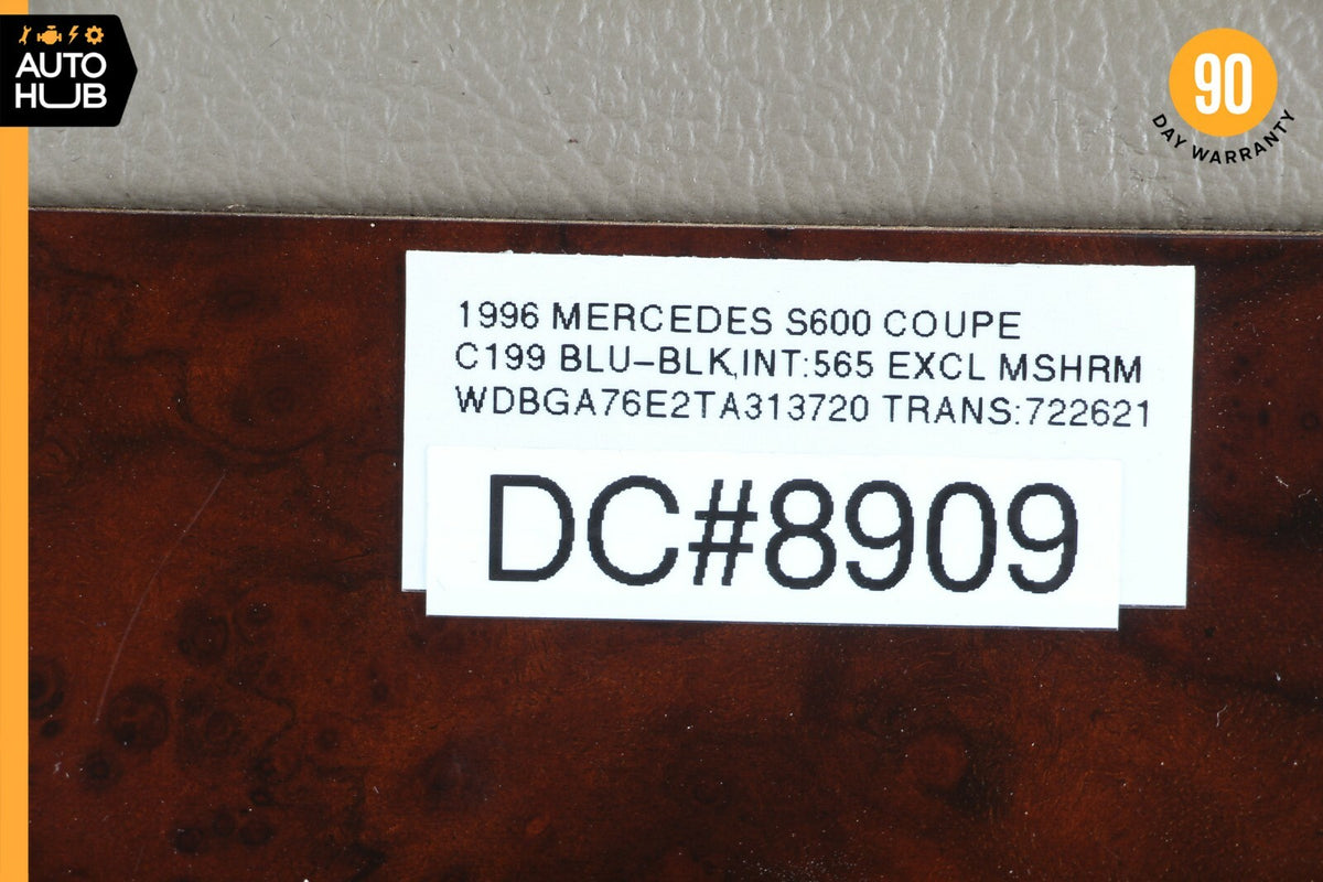 93-99 Mercedes W140 S600 Coupe Rear Center Arm Rest Console Storage Compartment - photo 12