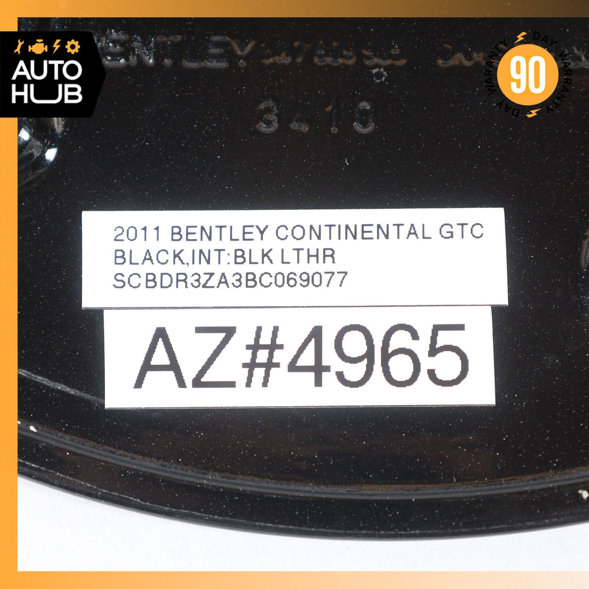 07-11 Bentley Continental GTC Fuel Filler Gas Tank Door Flap Lid Black OEM 59k - photo 12
