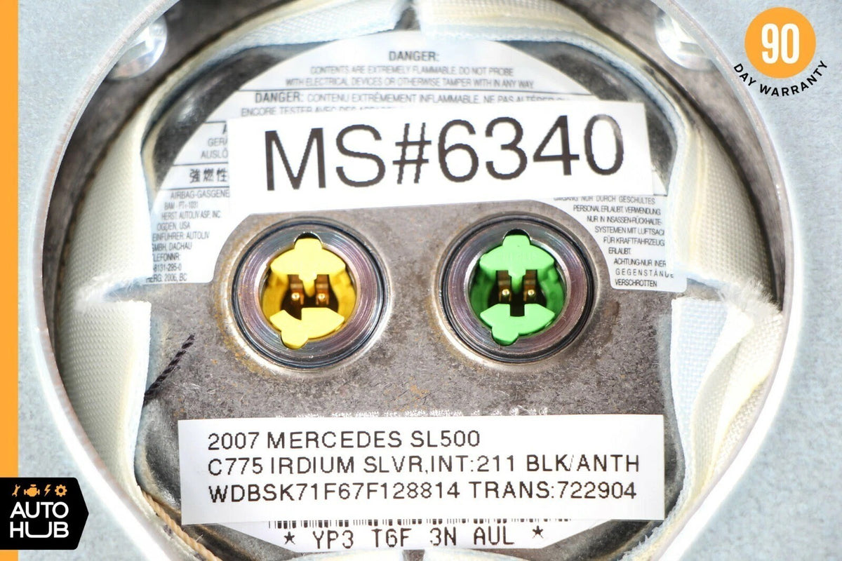 Mercedes R230 SL500 SL55 AMG CLK500 Steering Wheel Airbag Air Bag Black OEM - photo 12
