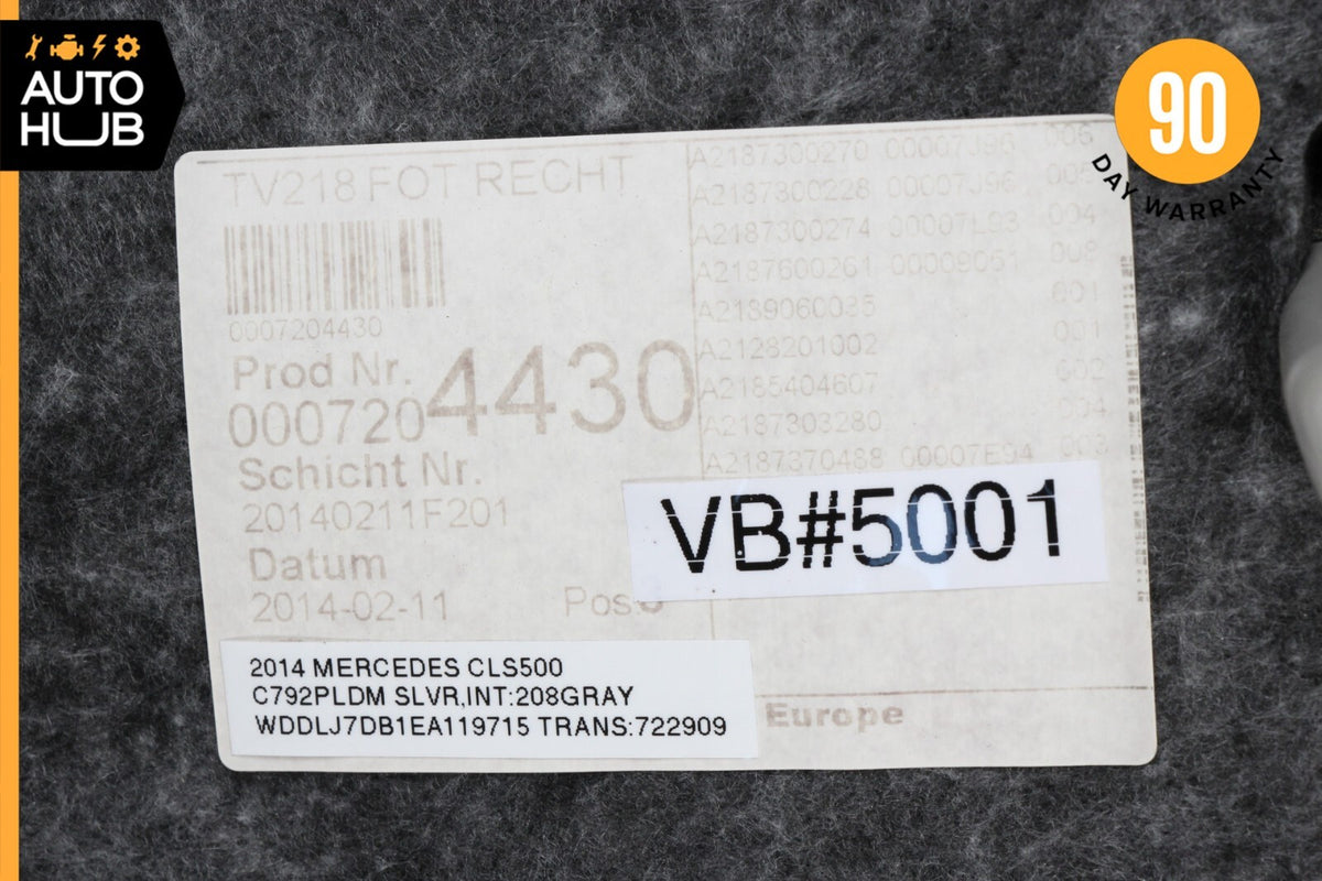 12-14 Mercedes W218 CLS550 Rear Right Passenger Side Interior Door Panel OEM - photo 12