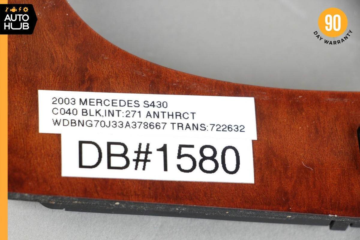 03-06 Mercedes W220 S430 S500 Center Console Shifter Bezel Trim Wood OEM - photo 12