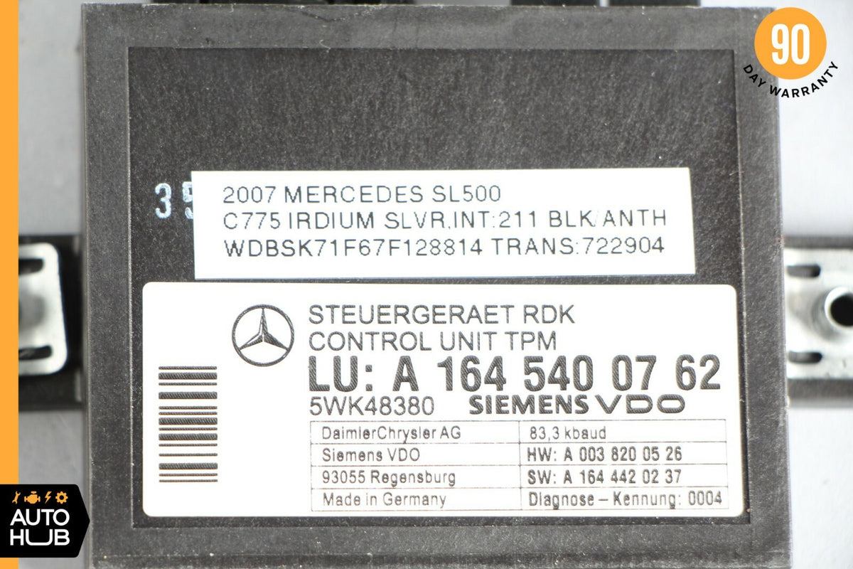 06-12 Mercedes W219 CLS550 E550 SL55 TPMS Tire Pressure Control 1645400762 OEM - photo 6
