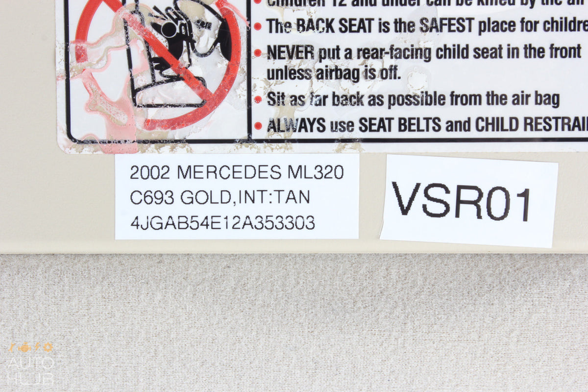 02-05 Mercedes W163 ML320 ML350 ML500 Sunvisor Shade Cover Right Passenger OEM - photo 9