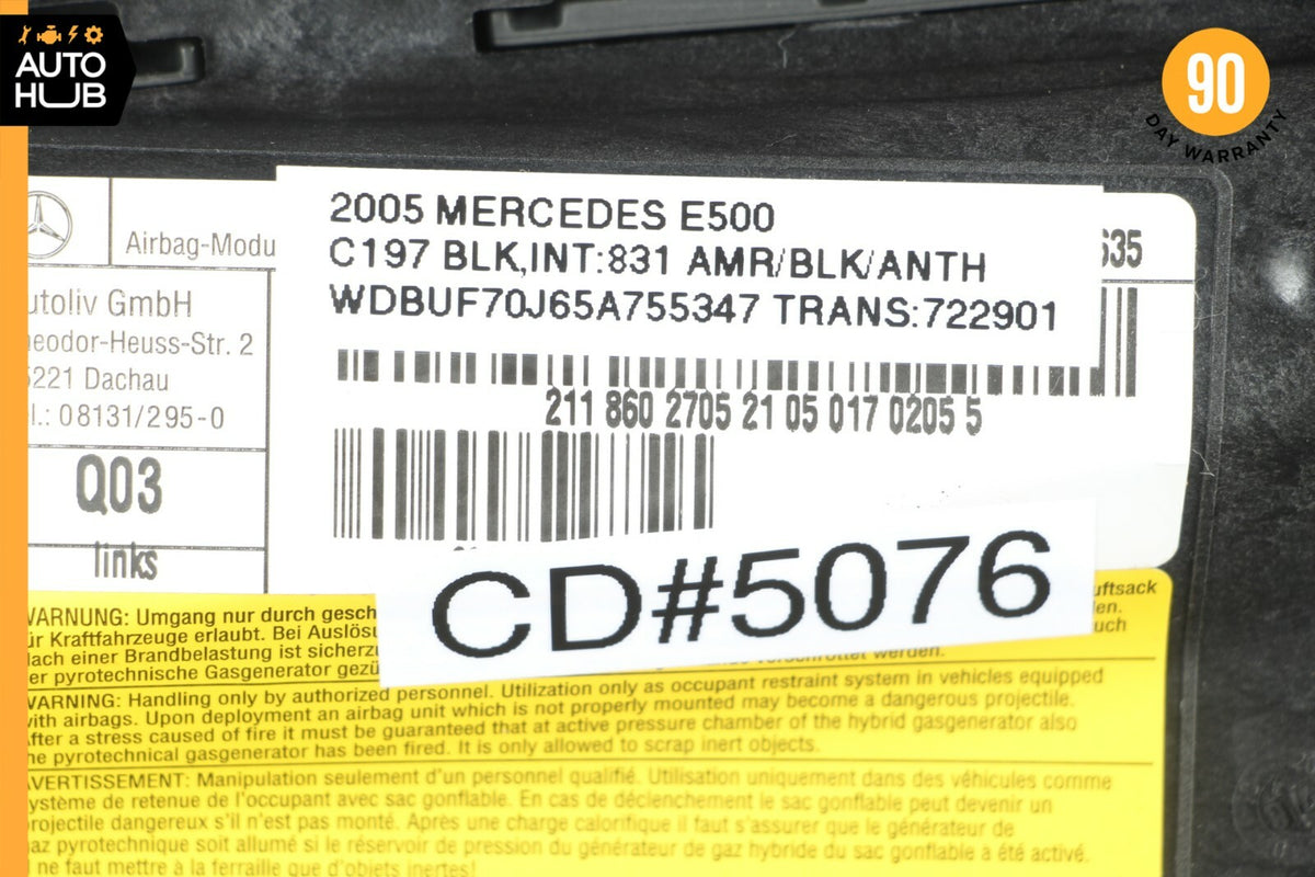 03-06 Mercedes W211 E500 E350 Seat Airbag Air Bag Front Left Driver Side OEM - photo 9