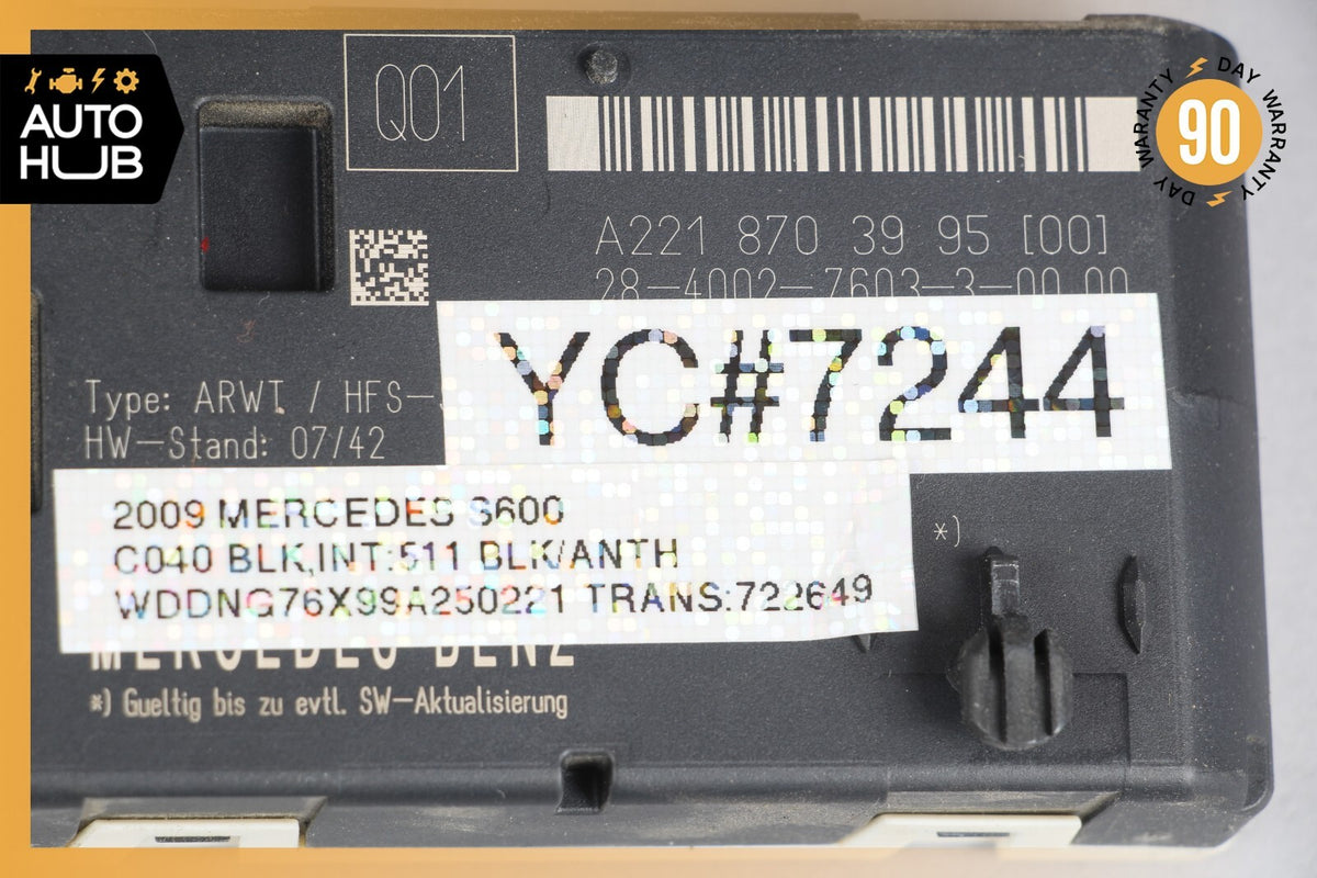 07-14 Mercedes W221 S600 CL550 Trunk Release Remote Open Close Module OEM - photo 8