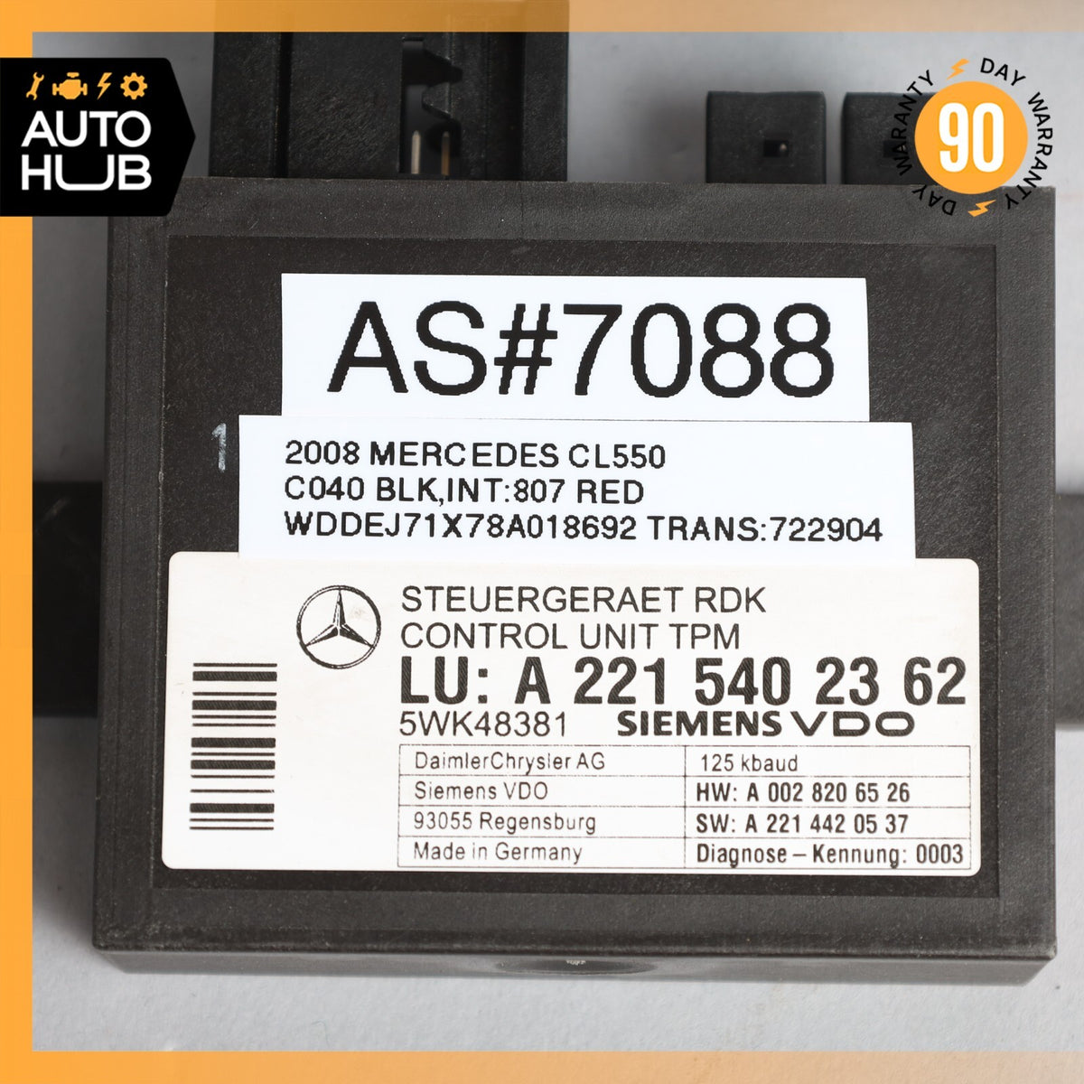 07-14 Mercedes W216 CL550 S550 Tire Pressure Monitor Module 2215402362 OEM - photo 8