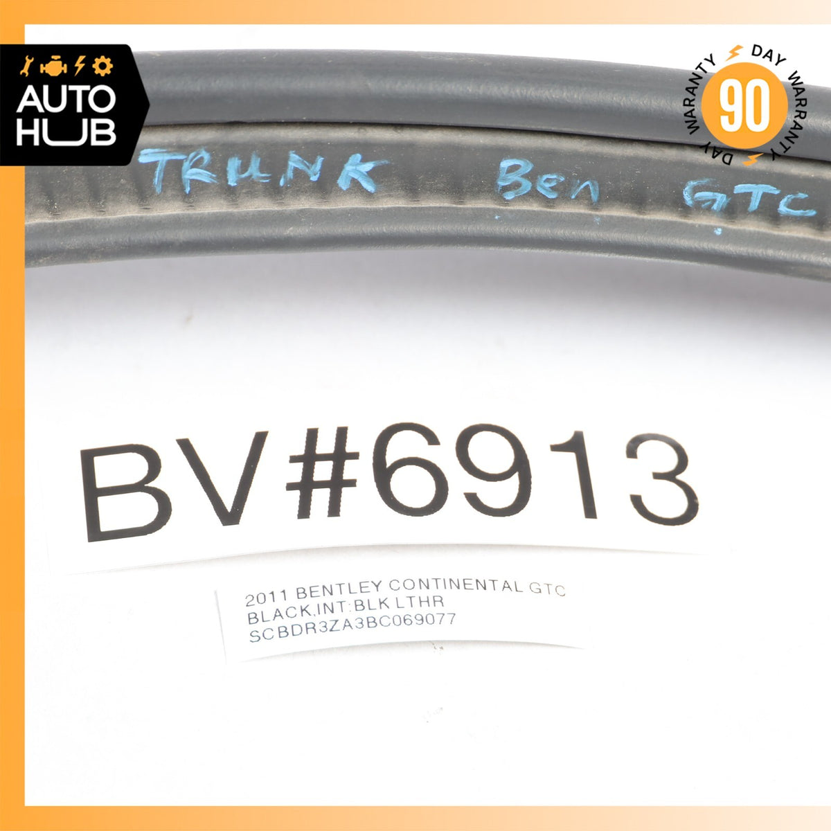 07-12 Bentley Continental GTC Convertible Trunk Lid Cover Seal Rubber OEM 59k - photo 21