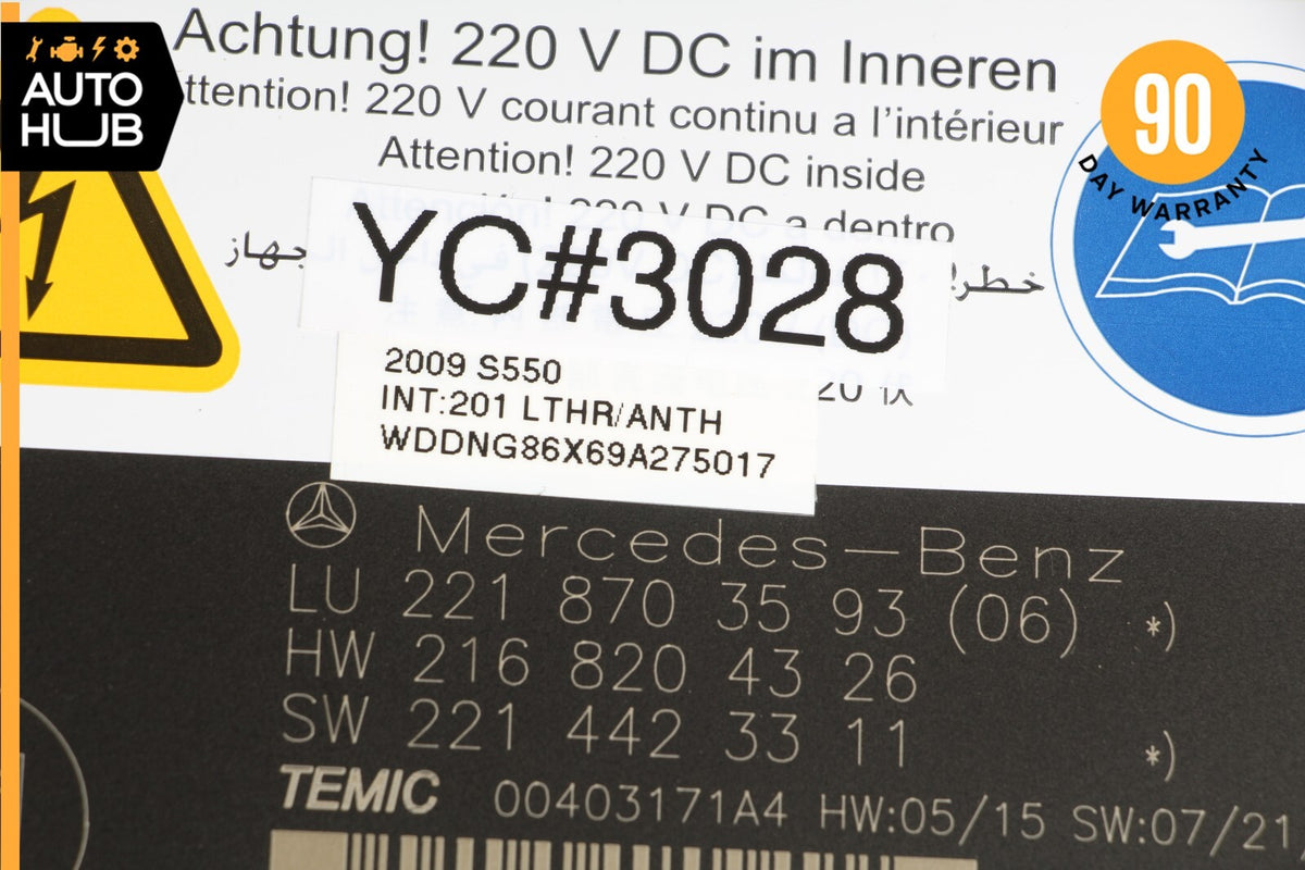 07-10 Mercedes W221 S550 S63 Front Left or Right Seat Contour Control Module OEM - photo 10