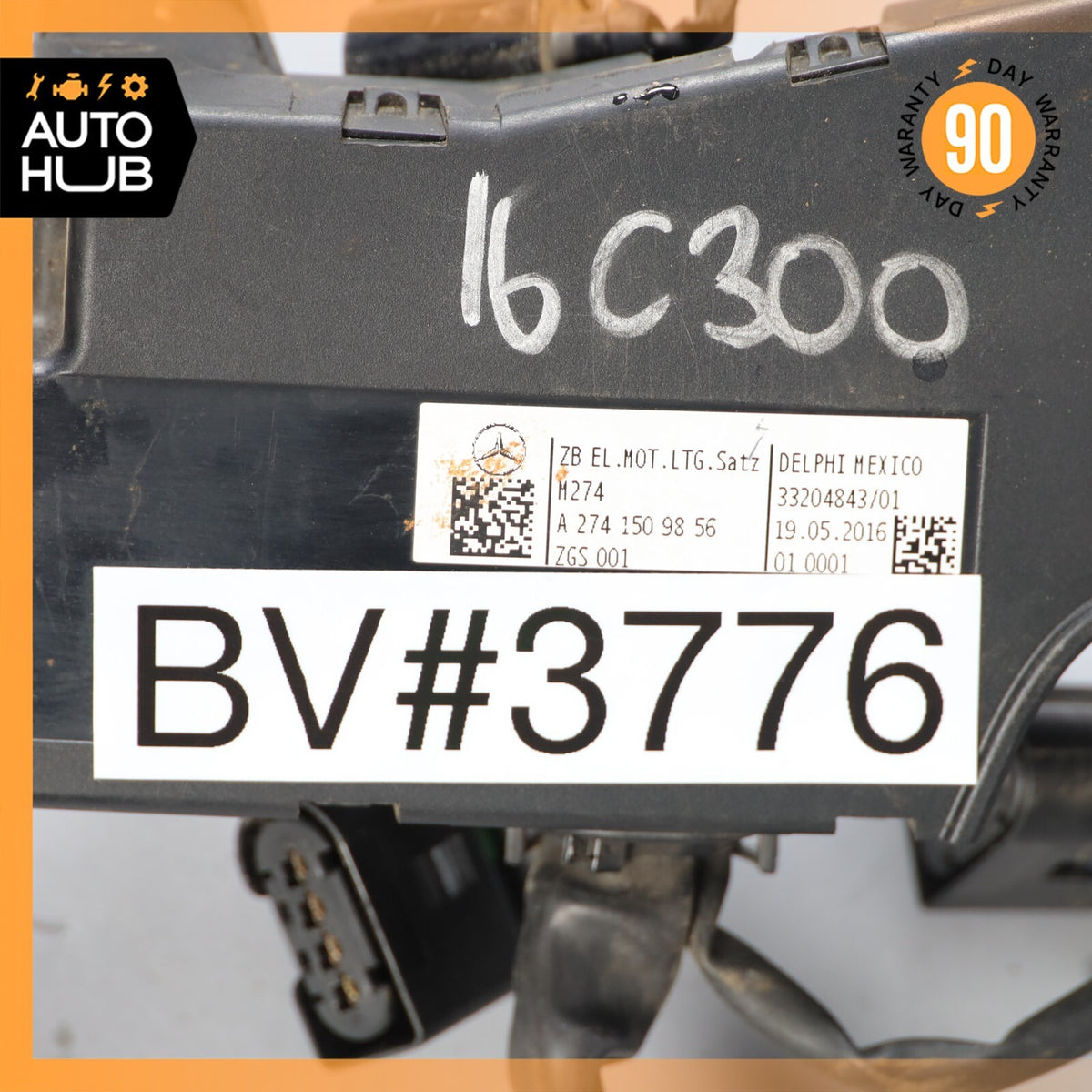 15-17 Mercedes W205 C300 RWD M274 Engine Motor Cable Wire Harness OEM - photo 15
