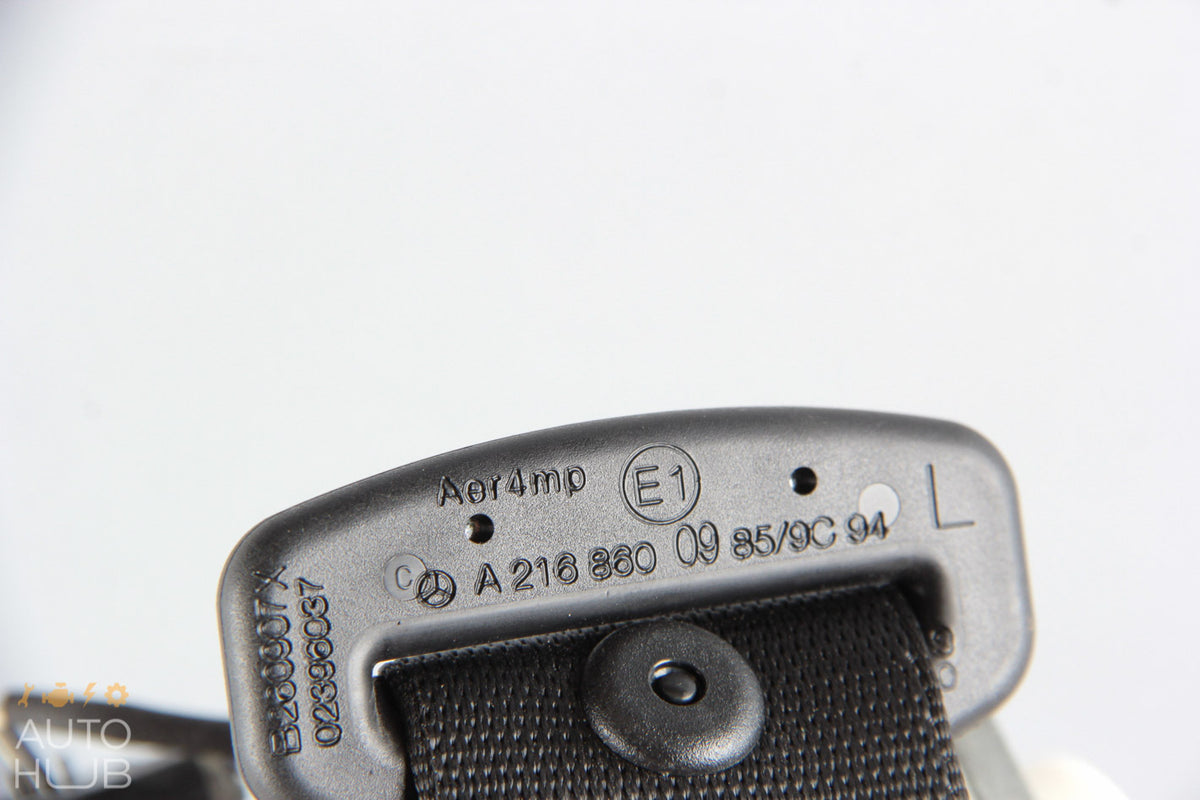 07-10 Mercedes W216 CL550 CL600 Rear Left Driver Side Seat Belt Dark Gray OEM - photo 10