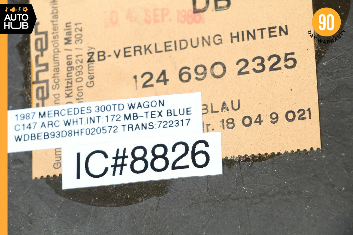 86-95 Mercedes W124 300TD 300TE Wagon Top Roof Rear Cover Panel Trim Blue OEM - photo 12