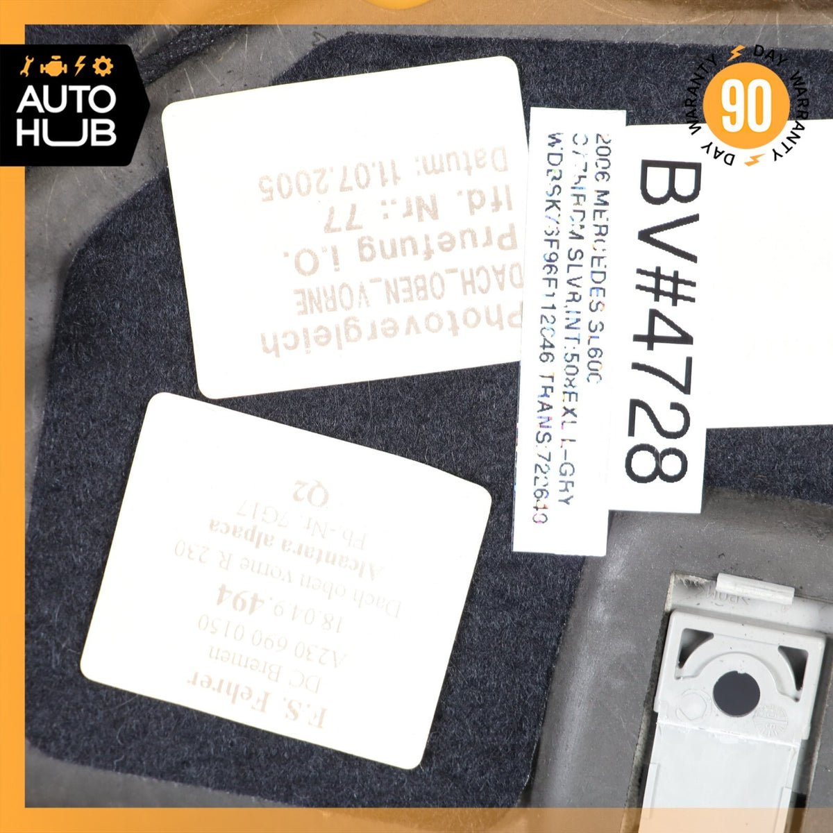 03-12 Mercedes R230 SL600 SL550 Front Top Upper Headliner Trim Panel Suede OEM - photo 14
