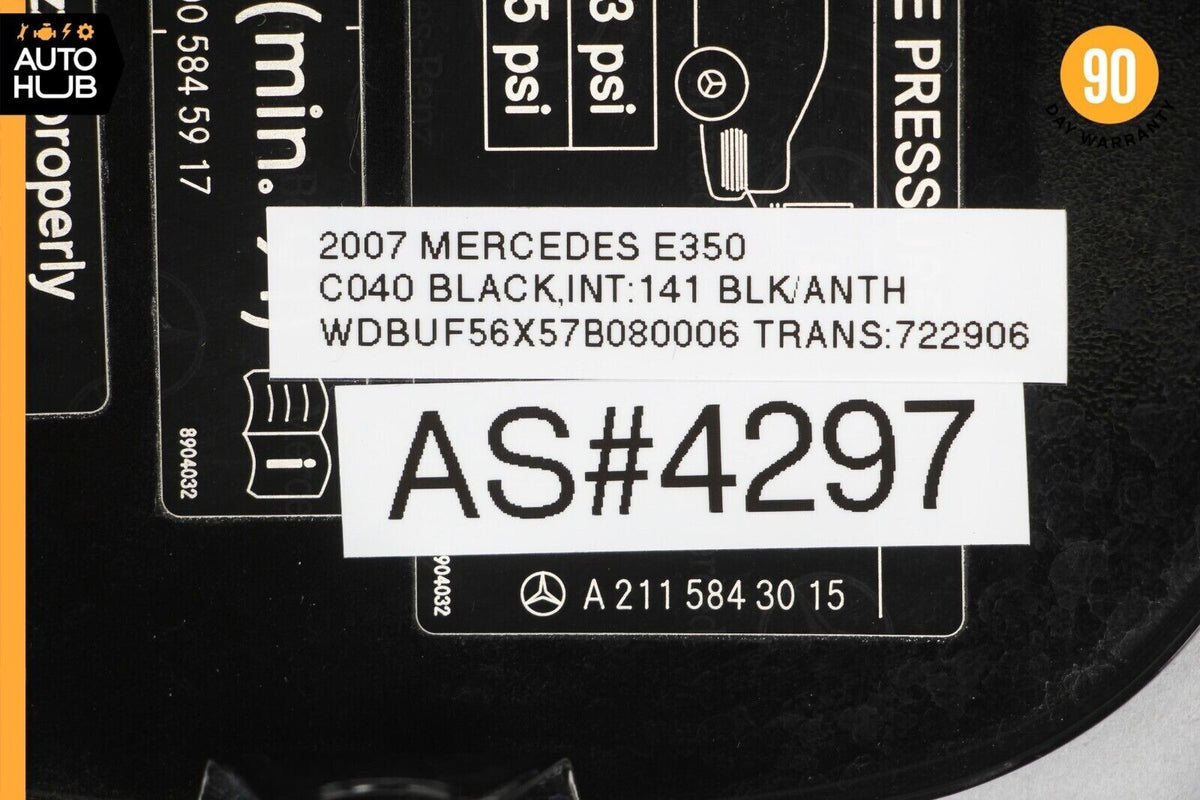 03-09 Mercedes W211 E350 E55 AMG E550 Sedan Fuel Gas Tank Lid Door Black OEM - photo 12