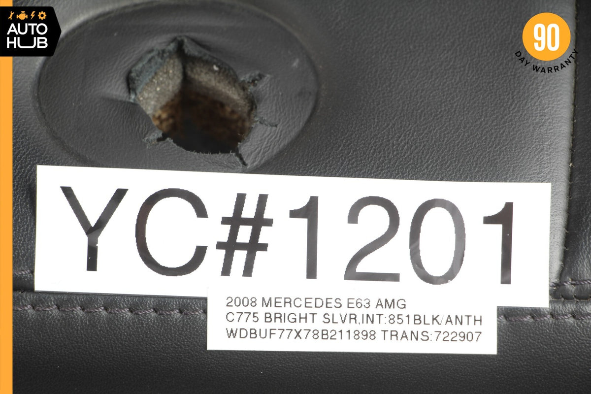07-09 Mercedes W211 E63 AMG Front Left or Right Top Upper Seat Cushion Black OEM - photo 12