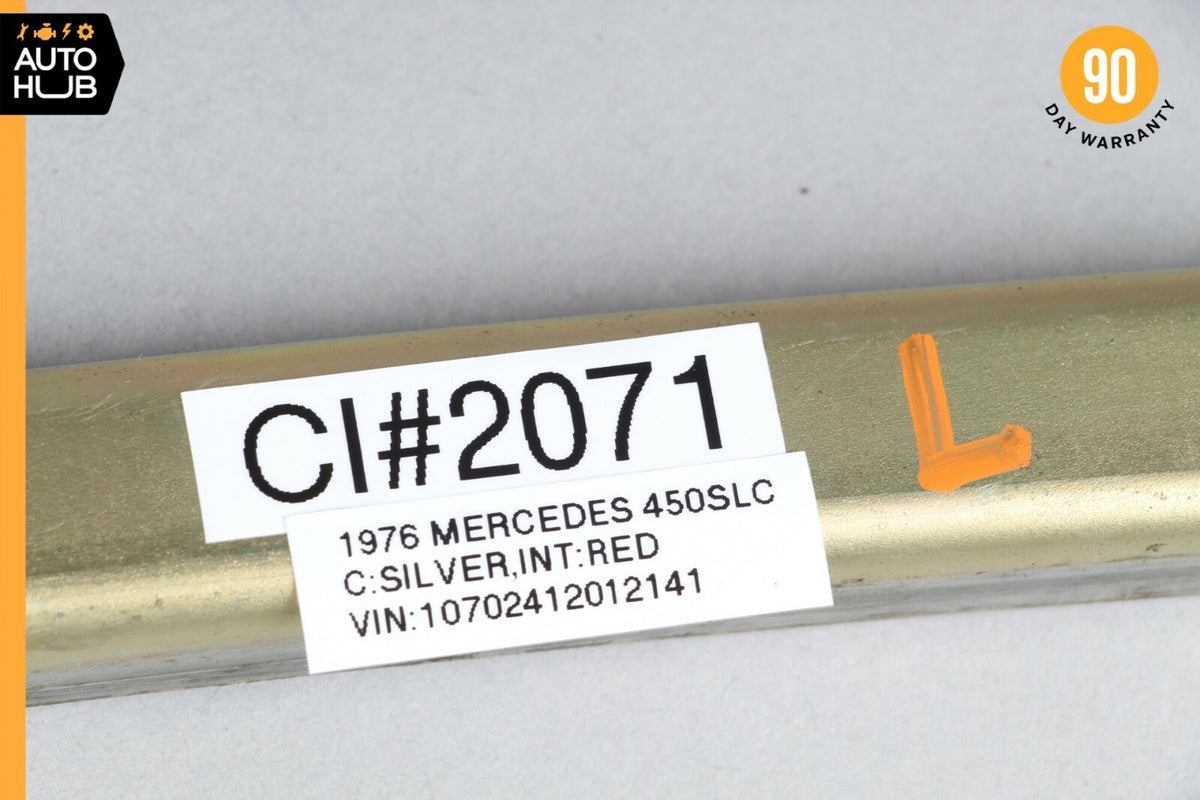 72-89 Mercedes R107 450SLC 560SL Left Side Door Guide Rail 1077200315 OEM 60k - photo 12