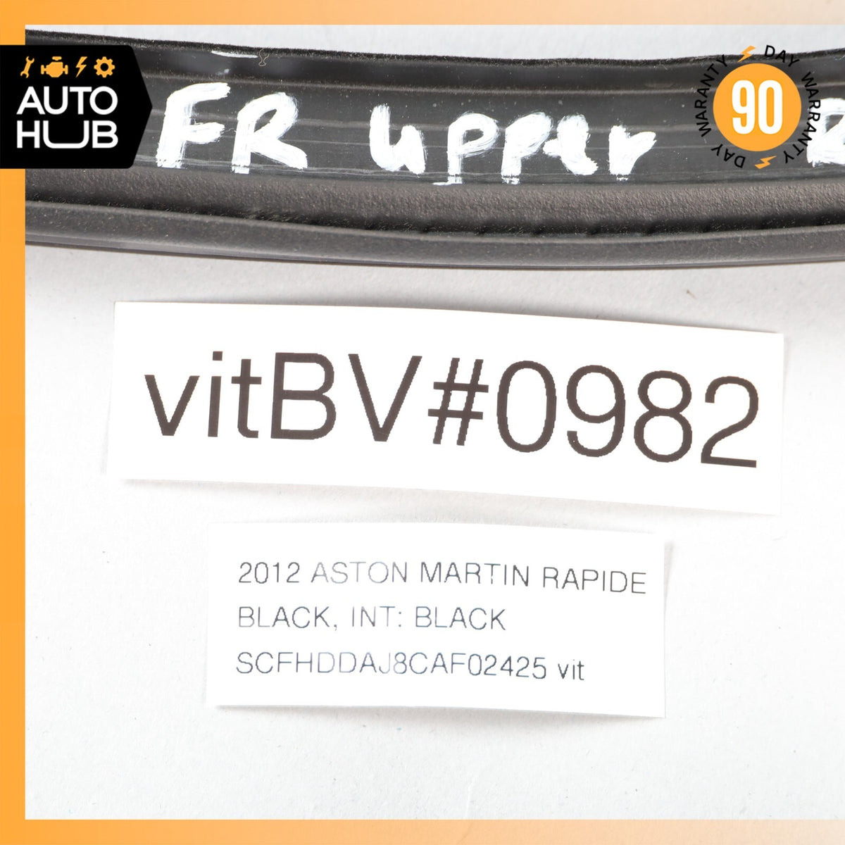 2012 Aston Martin Rapide Front Right Side Door Upper Seal Rubber OEM 11k - photo 22