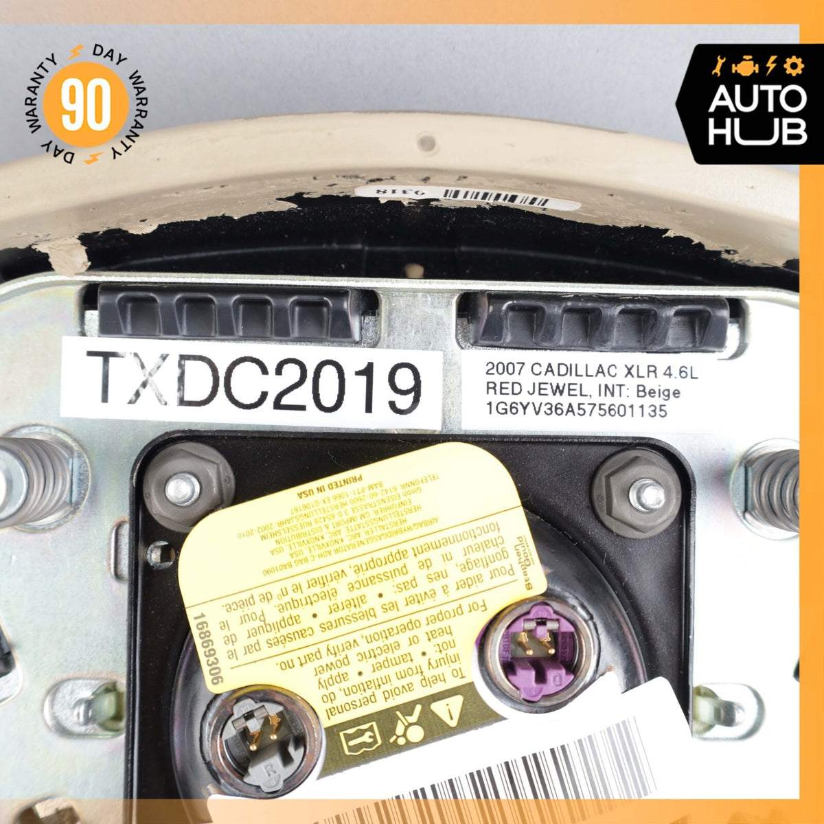 04-07 Cadillac XLR Driver Steering Wheel Airbag Beige 15782241 OEM 70k - photo 13