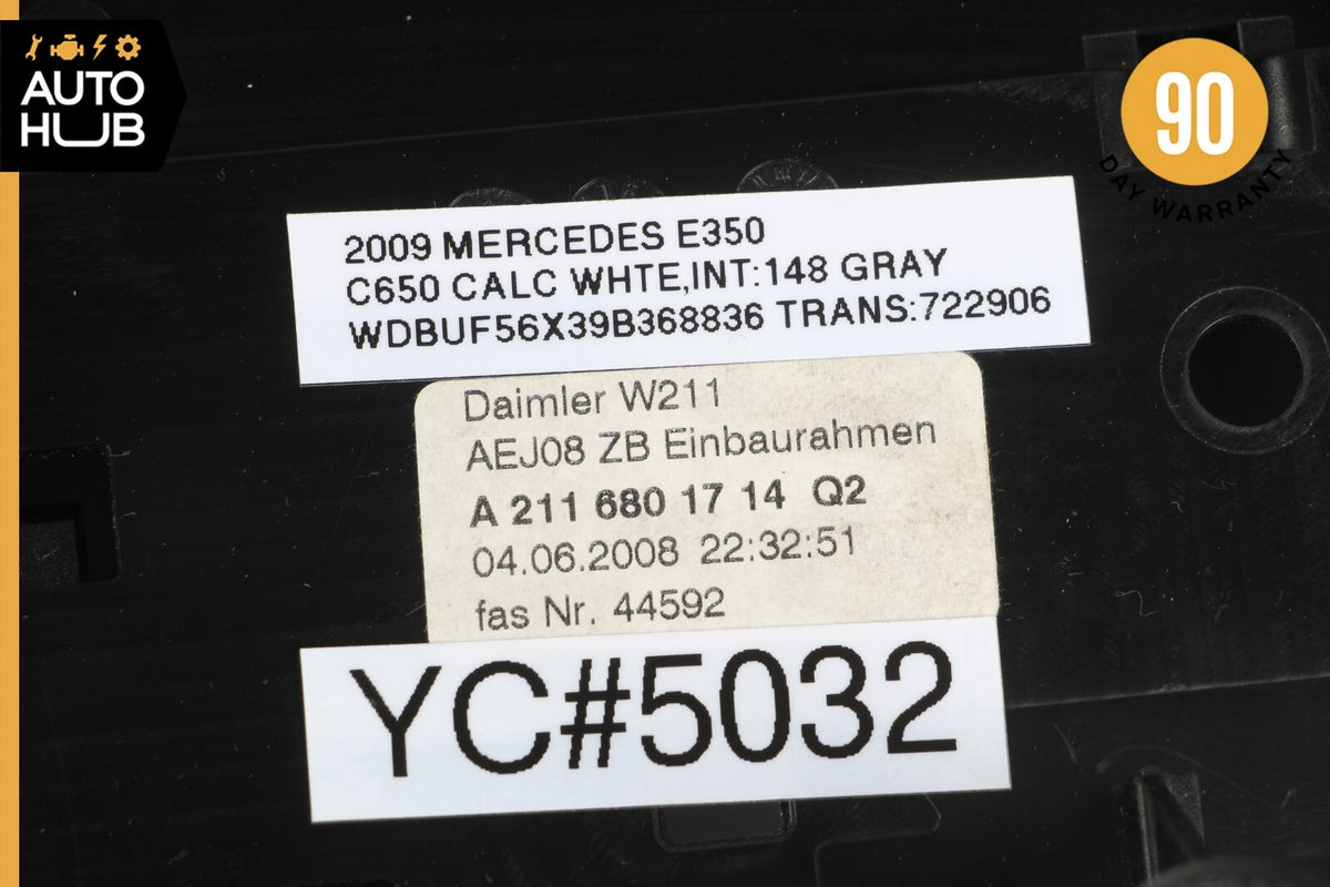 07-09 Mercedes W211 E350 CLS550 E63 AMG Hazard Switch Control Panel Wood OEM - photo 10