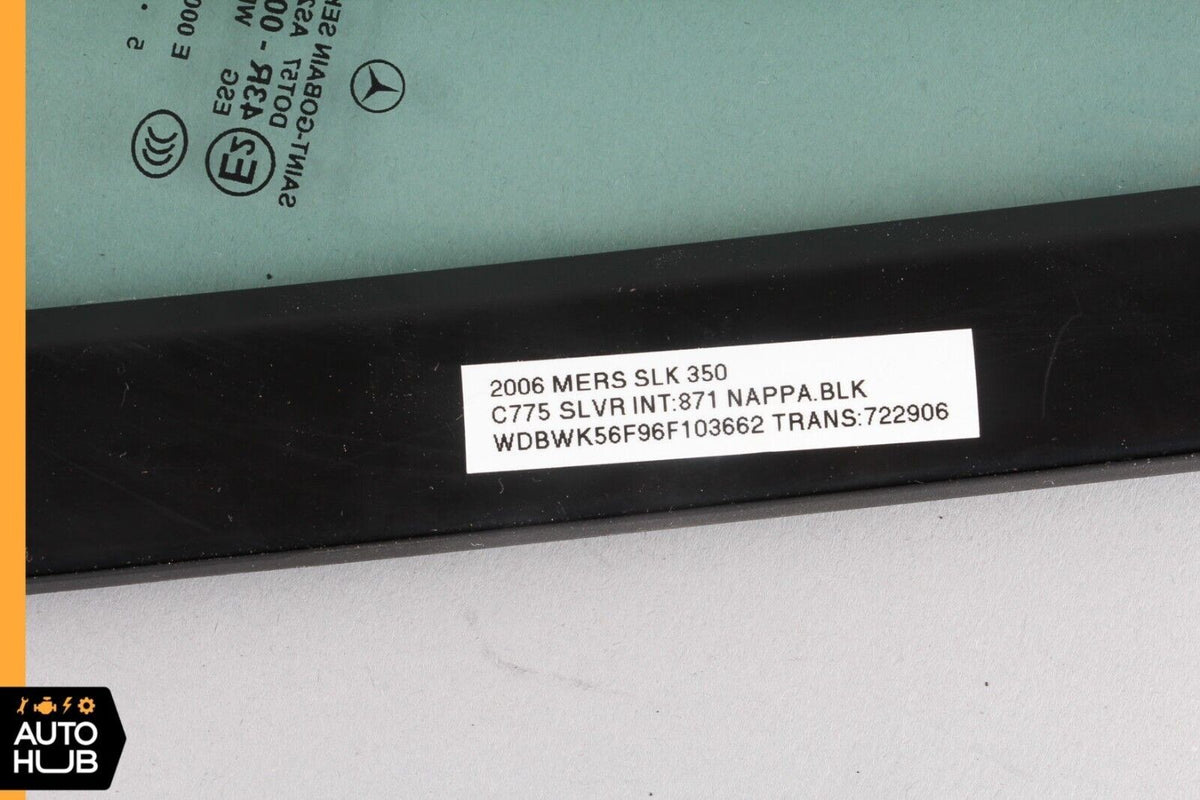 05-11 Mercedes R171 SLK350 SLK280 Quarter Window Glass Rear Left Driver Side OEM - photo 12