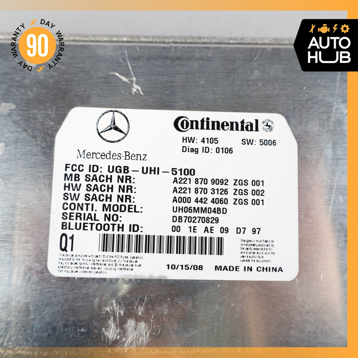 07-10 Mercedes W221 S550 CL550 Bluetooth Communication Module 2218709092 OEM - photo 8