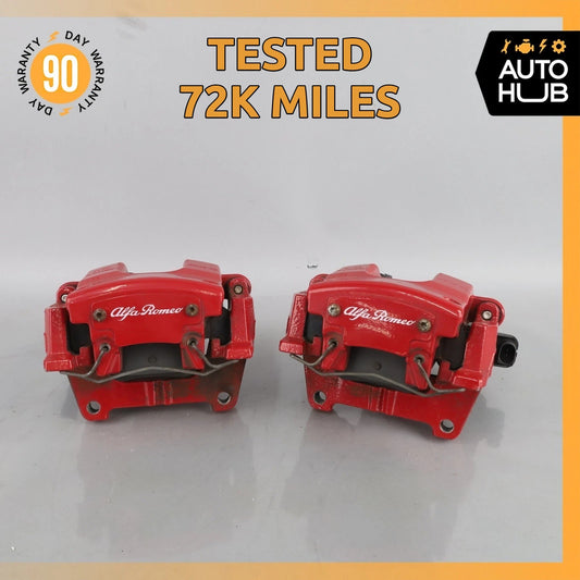 17-26 Alfa Romeo 949 Stelvio Giulia Rear Brake Calipers w/ Actuator Set Red OEM - photo 1