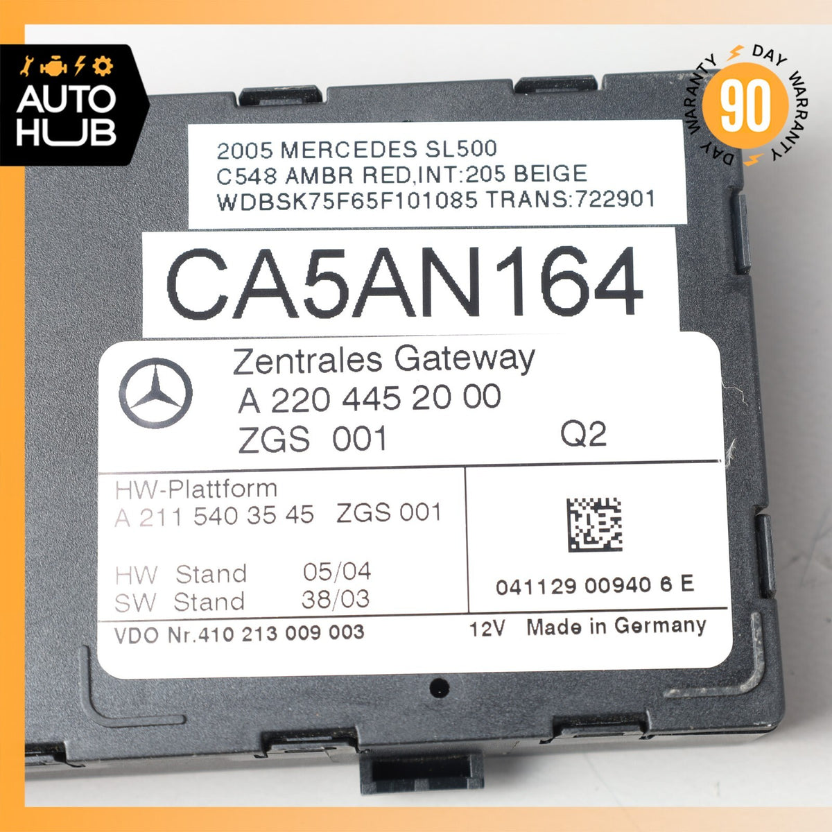 03-11 Mercedes R230 SL500 E320 Central Gateway Control Module 2204452000 OEM - photo 6