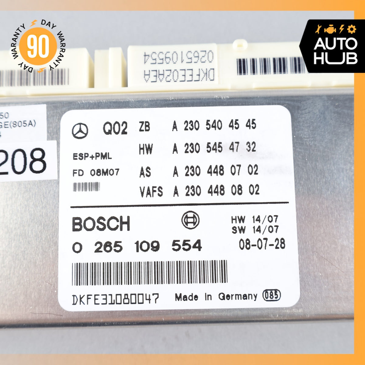 Mercedes R230 SL550 SL600 ESP Electronic Stability Control ABS PML Module  62k - photo 8