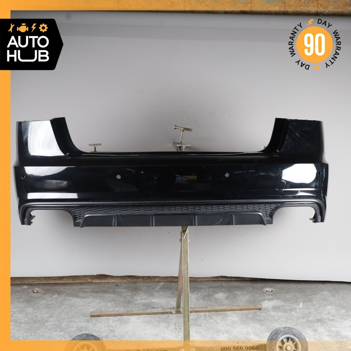 16-18 Audi C7 S6 A6 Rear Bumper Cover Assembly Black OEM 58k - photo 2