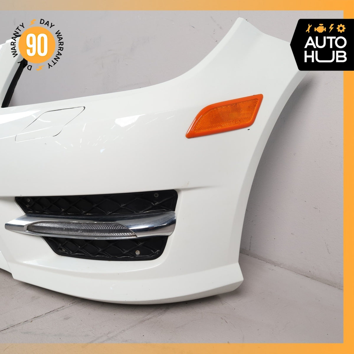 12-14 Mercedes W204 C250 C300 AMG Sport Front Bumper Cover Assembly White OEM - photo 7