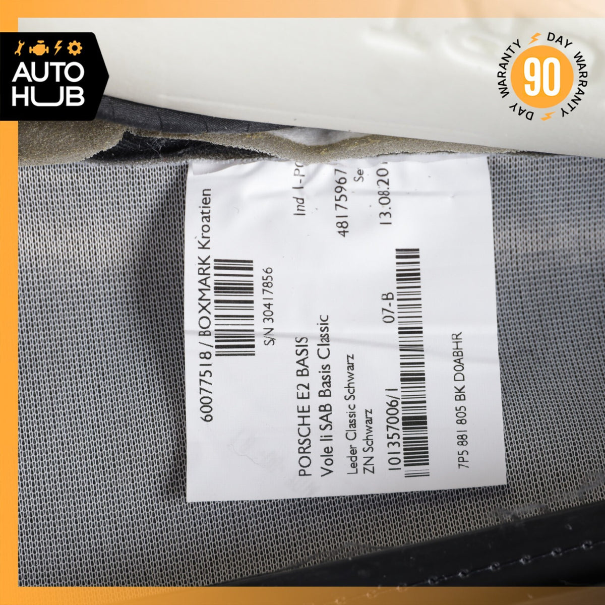 11-18 Porsche Cayenne 958 S Front Left Driver Side Seat Upper Cushion OEM - photo 17