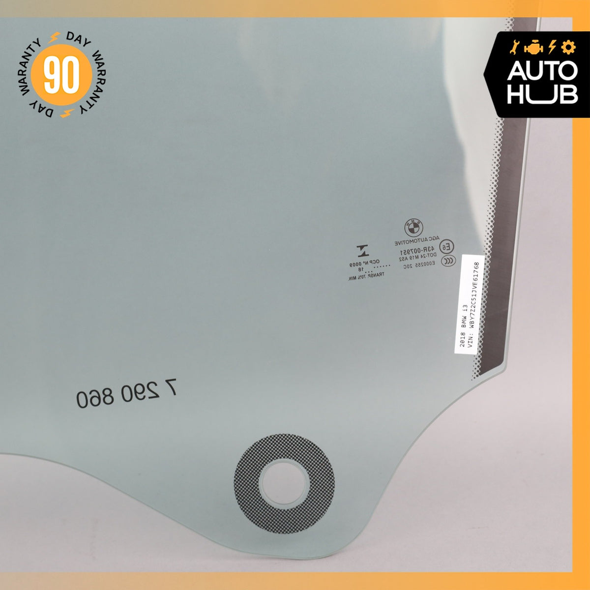 BMW i3 I01 Front Right Passenger Side Door Window Glass 7290860 OEM - photo 15