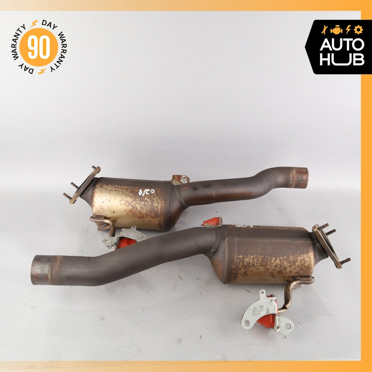 Porsche Cayenne 955 Turbo Rear Engine Exhaust Downpipe Left & Right Side Set OEM - photo 3