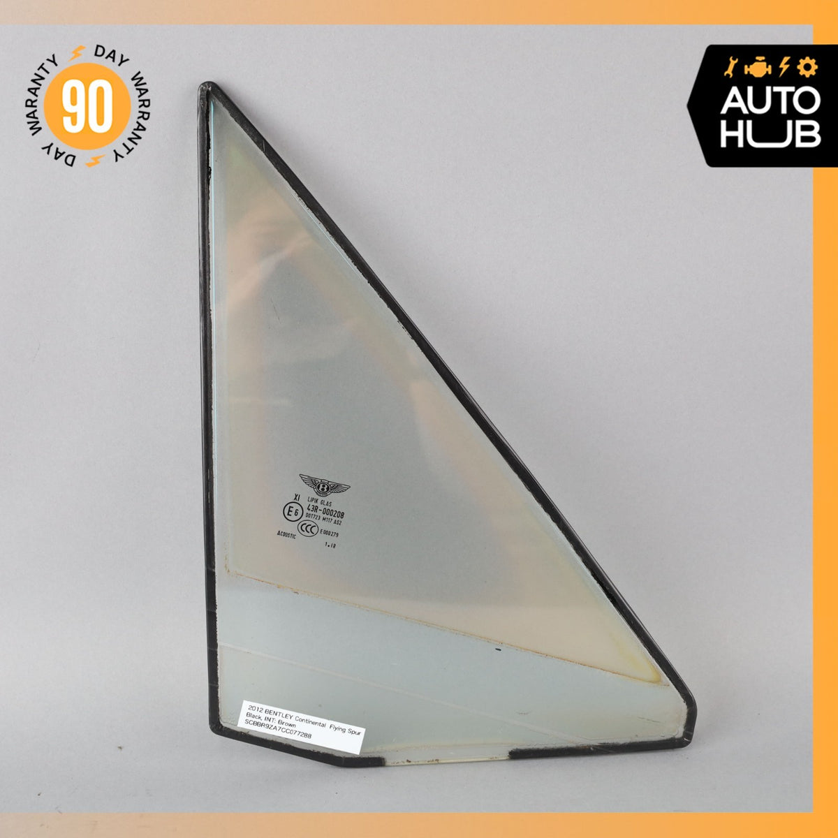06-13 Bentley Continental Flying Spur Front Right Door Corner Window Glass OEM - photo 1
