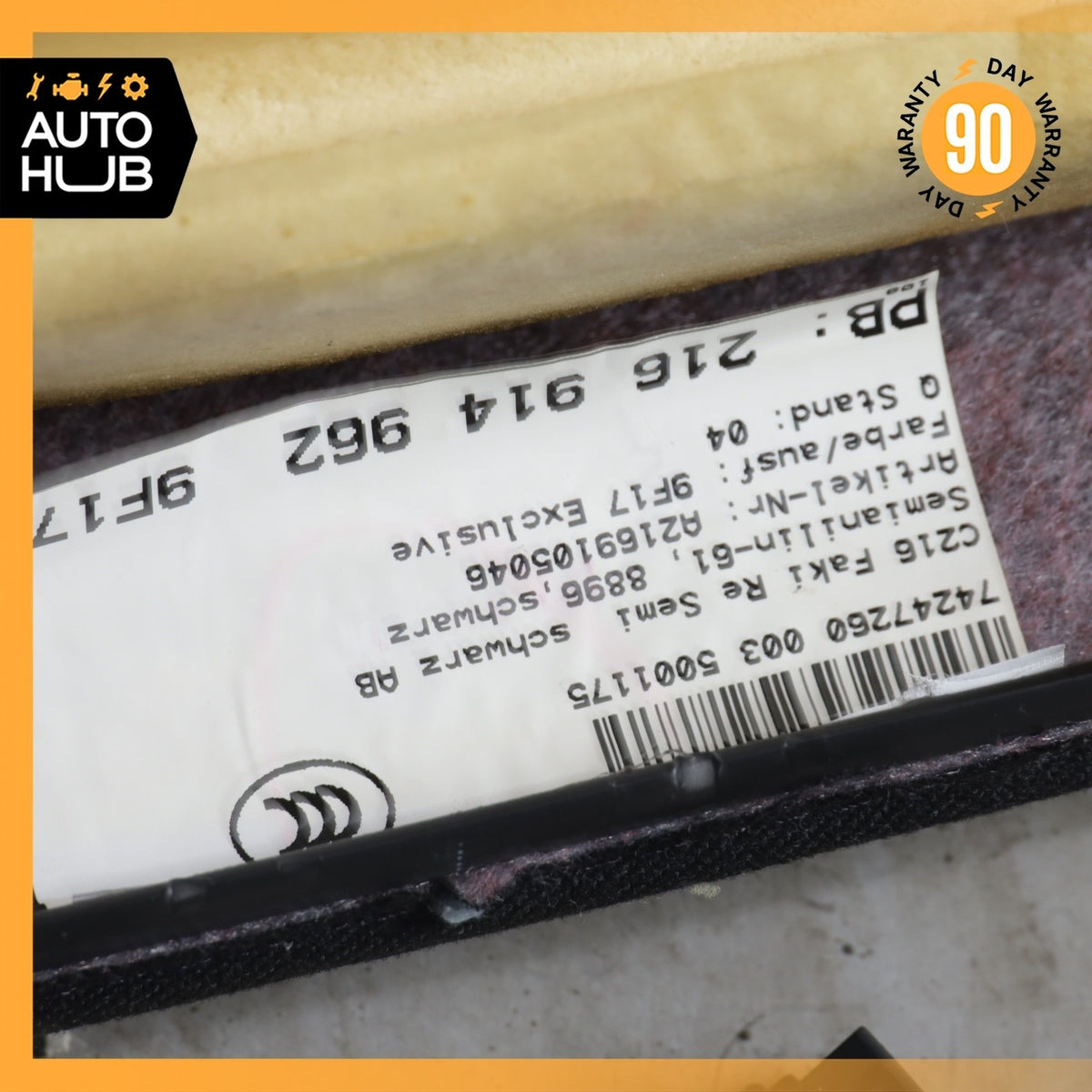 07-14 Mercedes W216 CL550 Front Right Side Bottom Lower Seat Cushion Black OEM - photo 19