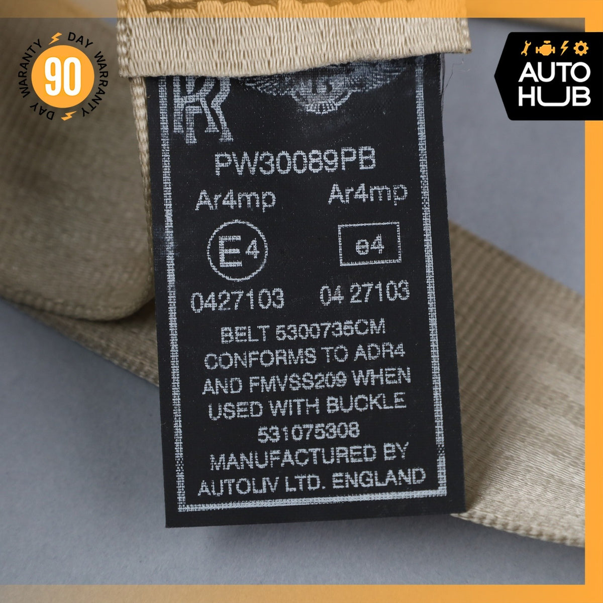 99-04 Bentley Arnage / RR Seraph Front Left Side Seat Belt Retractor Beige OEM - photo 10