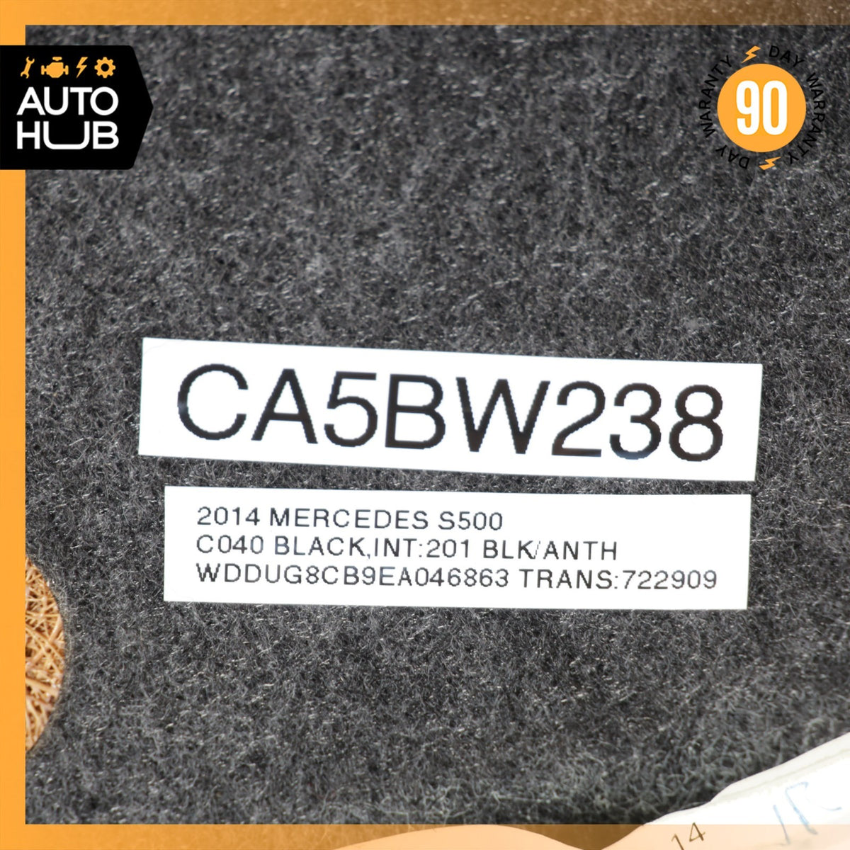 14-17 Mercedes W222 S550 S550e Front Left Side Seat Upper Back Cushion Black OEM - photo 20